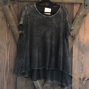 Free People black short sleeve